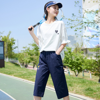 初中生少女短袖T恤套装夏季新款
