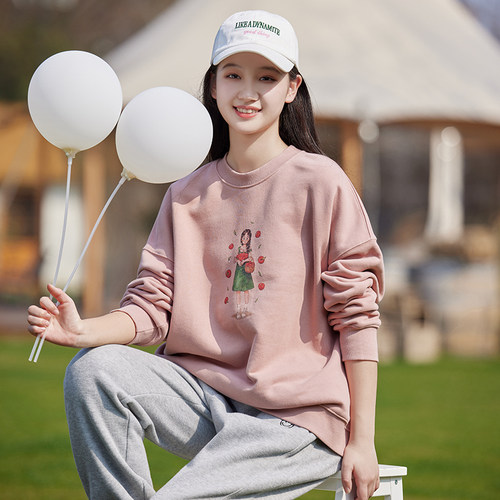 圆领2024秋季印花休闲套装宽松