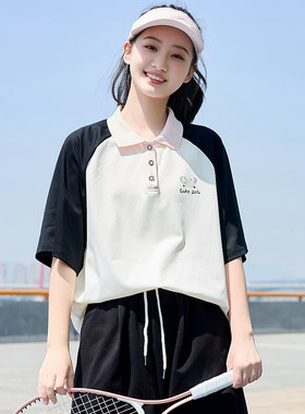 时尚休闲polo衫T恤运动套装女