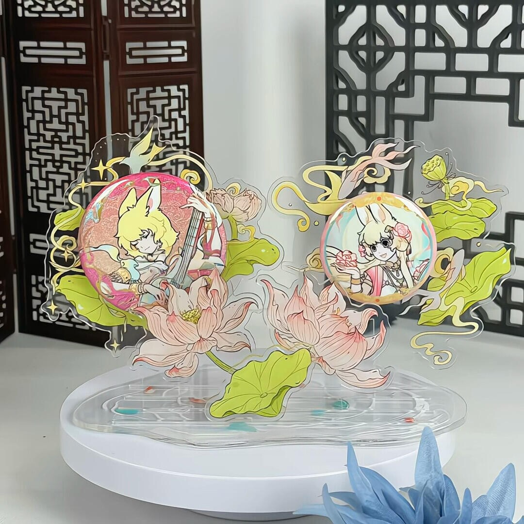 ”一莲托生“双人立牌吧唧谷美摆台亚克力收纳拍照美化道具图片