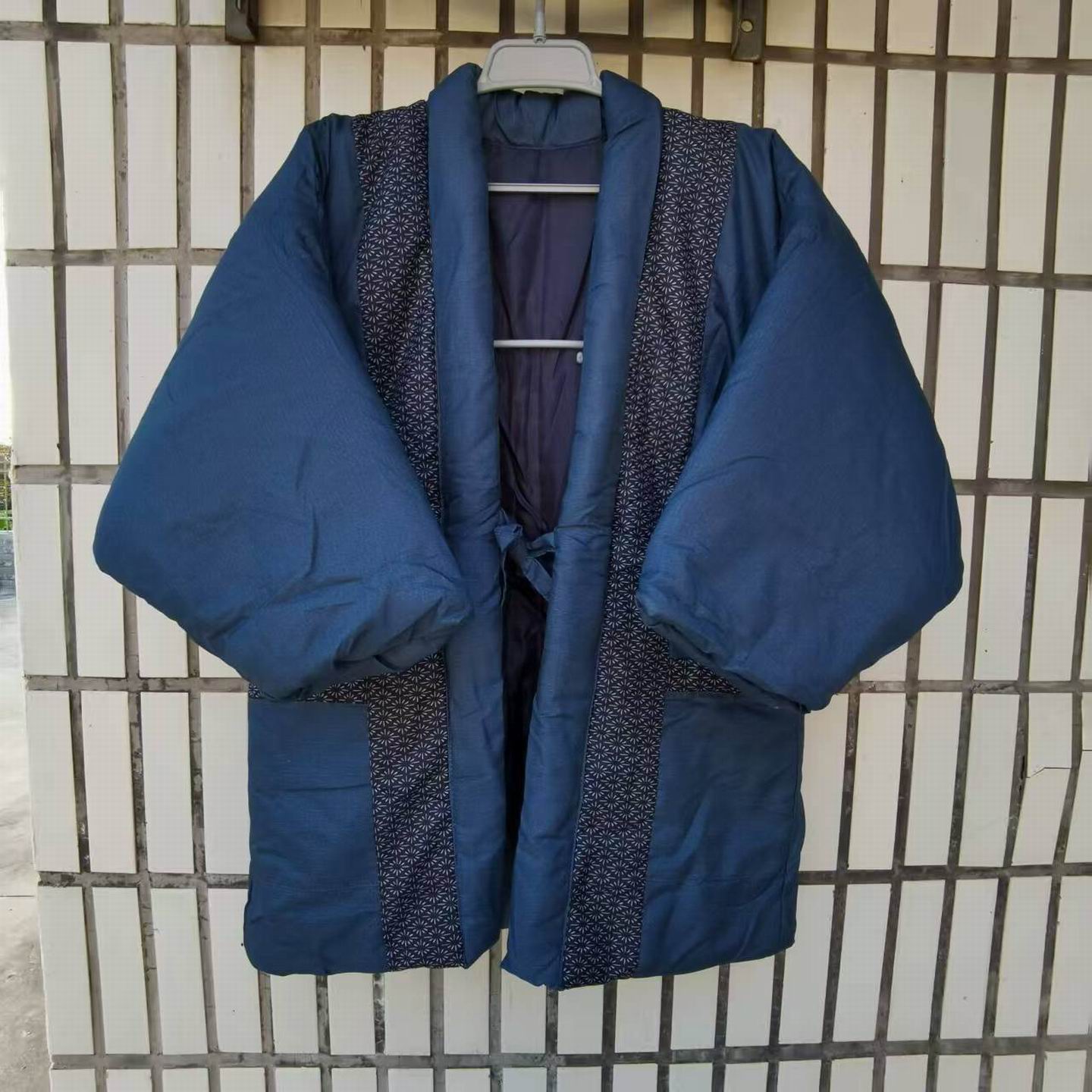 包邮简约日式和风半缠系带加厚夹棉男女情侣款家居上衣宽松休闲冬