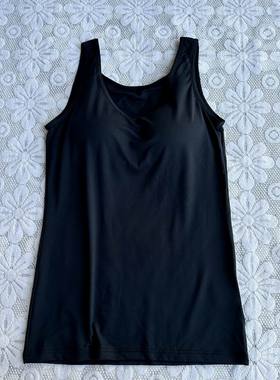 包邮简约纯色日式免文胸带杯修身有弹力打底背心四季女士内衣5848