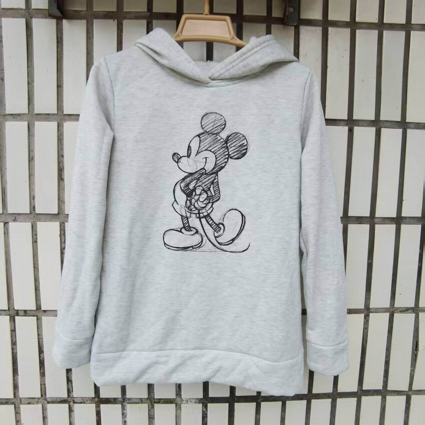 包邮甜美印花连帽套头里子有绒加厚秋季长袖休闲女士卫衣绒衫3860