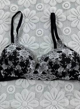 复古刺绣蕾丝薄棉杯双肩带后排搭扣舒适无钢圈文胸女内衣四季5779