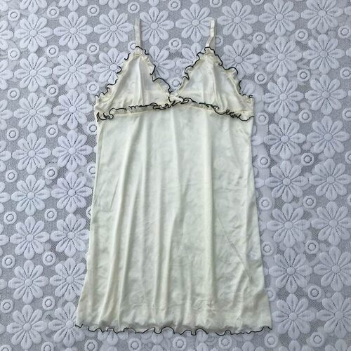 荷叶边透视性感吊带家居睡裙短裙