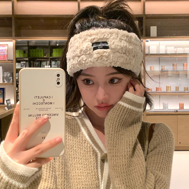 宽边保暖毛毛绒发带女