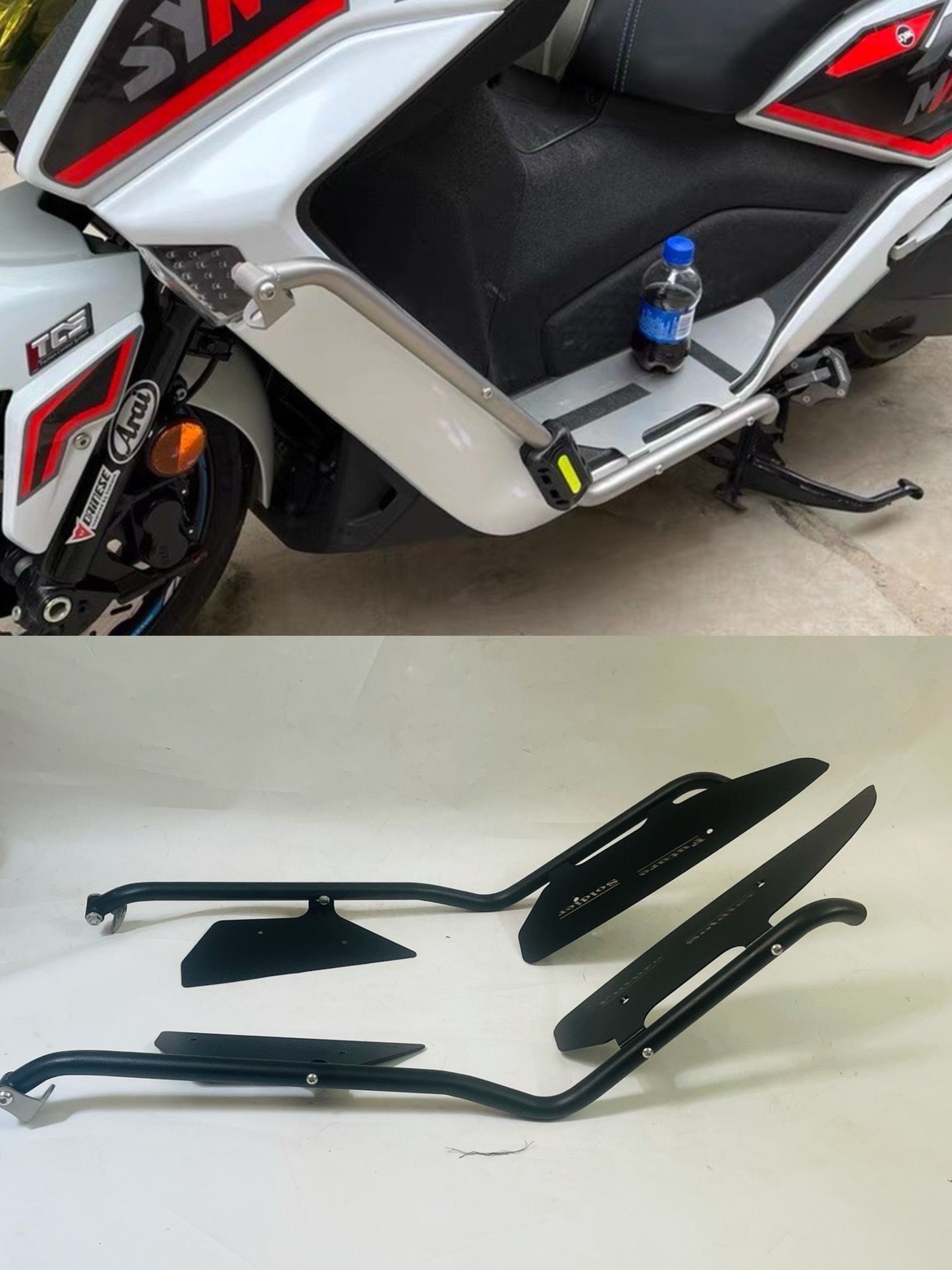 适用于适用三阳maxsym400射灯无损改装专用防摔杠配件保险杠护杠