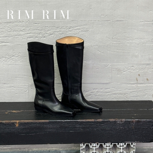 骑士靴高筒平底复古显瘦过膝长靴 塑型马皮鞋 RIM RIM2025秋冬新款