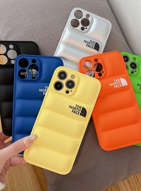 适用iPhone17Promax苹果14羽绒北面手机壳13高颜值12潮流11男女硅胶防摔15保护套7/8p情侣欧美16pro运动风软X