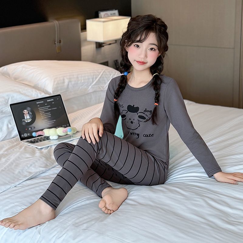 纯棉春秋季秋衣秋裤薄款男童内衣