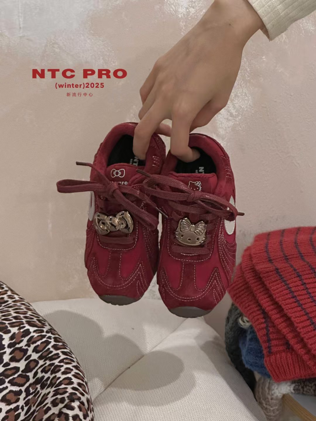 2025冬款新品NTC儿童潮鞋加绒保暖轻便防滑学生运动阿甘鞋德训鞋