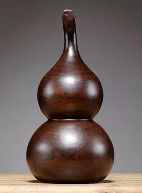 黑檀木雕葫芦摆件红木葫芦工艺x礼品摆饰实木雕刻福禄家居装饰品