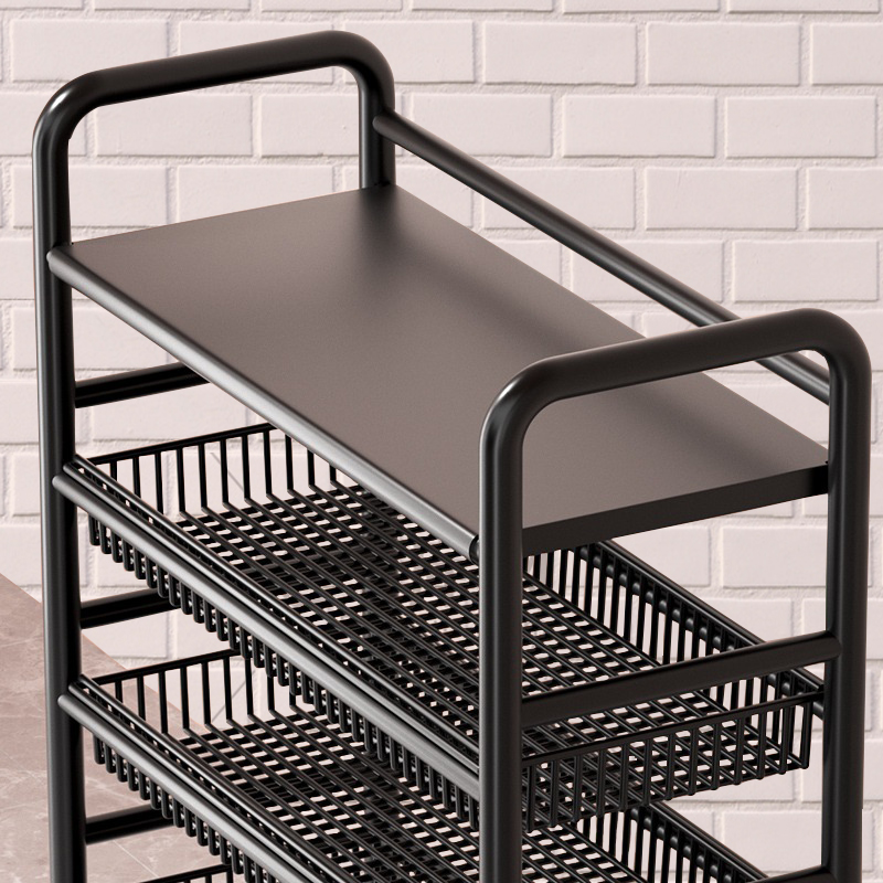 厨房置物架落地多层小推车储物y架微波炉锅具家用货架子蔬菜篮收