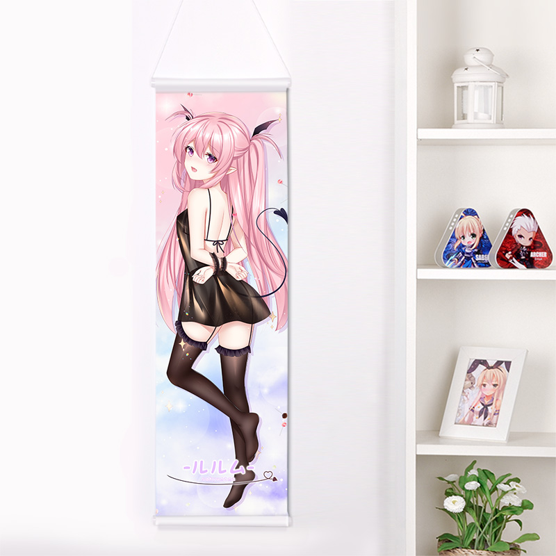 毛玉牛乳魅魔露露姆周边动漫等身日式卷轴挂画二次元卧室墙面装饰
