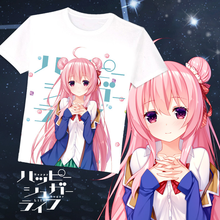 尚萌happy sugar life松阪砂糖周边动漫宅男夏季宽松圆领透气T恤