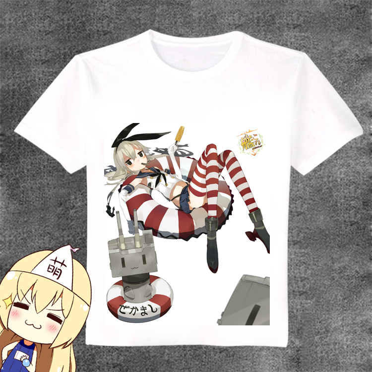 舰队collection 舰娘岛风天津风动漫周边运动二次元日常服T恤短袖