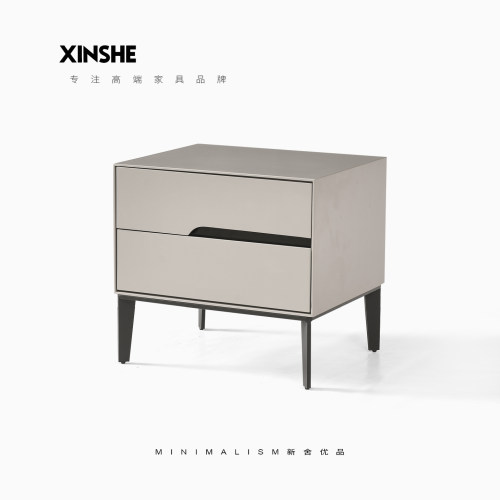 意式极简床头柜现代简约高级感