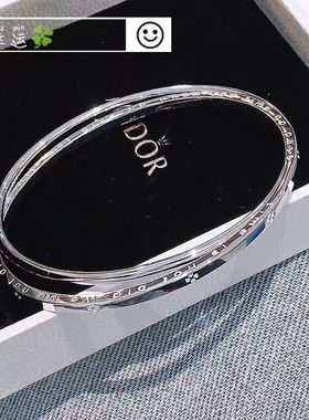 YGM999足银双环交叉细圈手镯