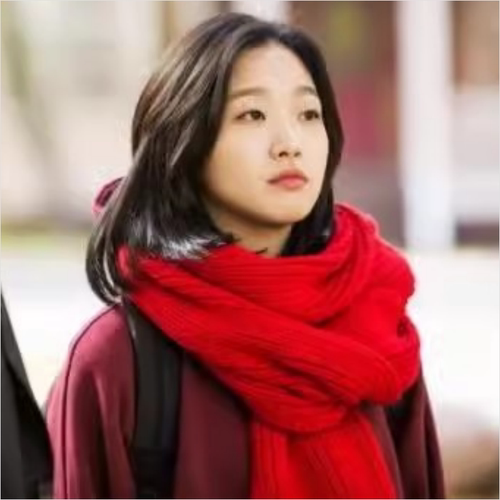 鬼怪红色围巾加厚韩版女冬季毛线