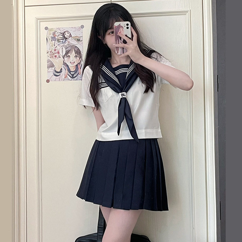 领白短袖jk制服jk学院风图片