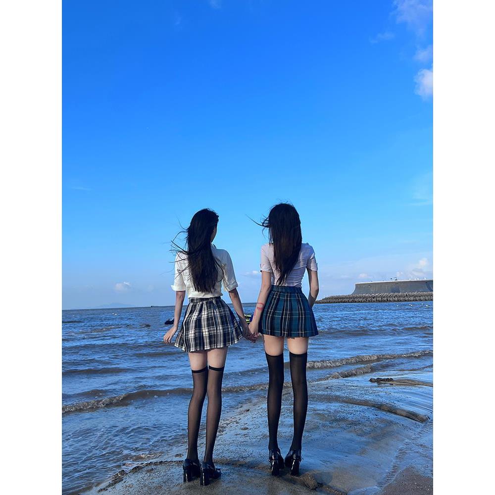 原創(chuàng)校供學(xué)姐制服裙正版狗短39cm格裙夏季學(xué)院風(fēng)大瀾短裙子套裝