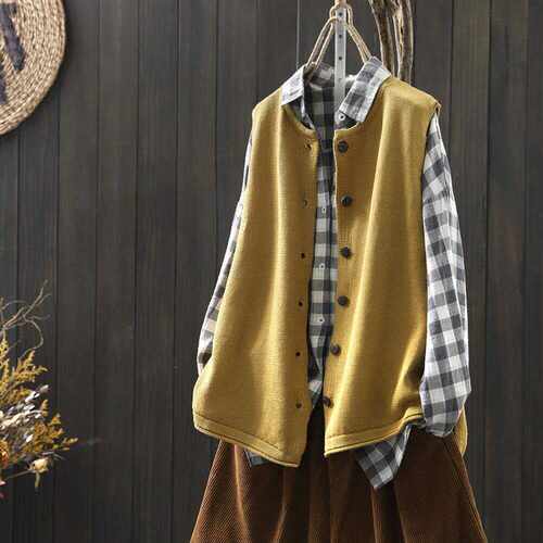日系纯棉宽松百搭春秋薄款背心