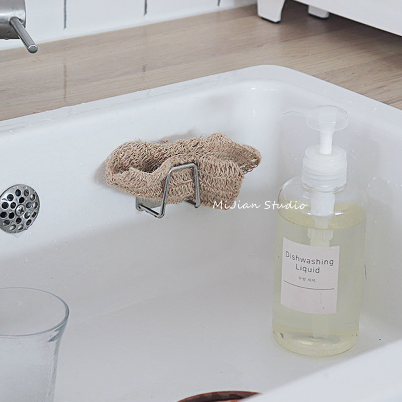 不锈钢免钉粘贴式海绵挂架