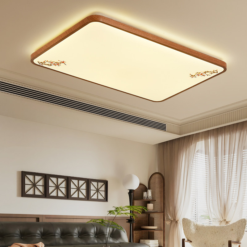 中古风胡桃木色吸顶灯