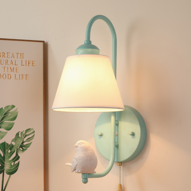 兒童房間床頭壁燈創意小鳥天使