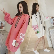 Phụ nữ mang thai áo len nữ mùa thu mùa thu áo khoác dài mỏng 2019 phiên bản mới của Hàn Quốc của đoạn dài lỏng lẻo mùa xuân và mùa đông - Áo thai sản