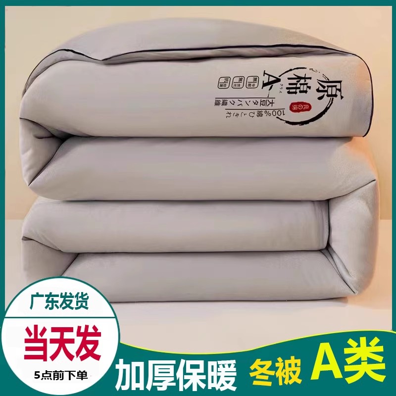 广东发货 冬季加厚保暖大豆被子宿舍单人秋冬被芯A类原棉大豆被褥
