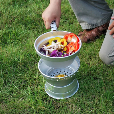 亚马逊热销铝制户外炊具套装 超轻野营便携式套锅2-3人 野餐炉具