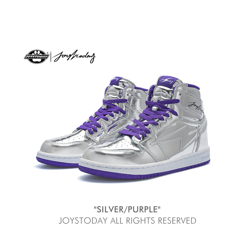 AIR JOYSTODAY 闪电AJ1高帮鞋镜面皮防滑耐磨男女同款休闲板鞋