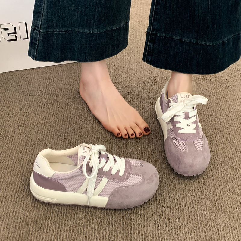 厚底德训鞋女2025新款夏季女鞋子薄款网鞋网面透气不闷脚休闲板鞋