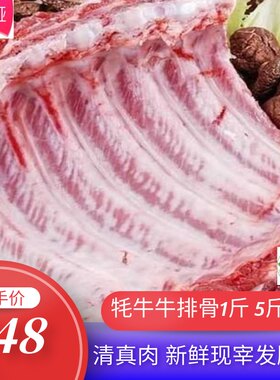 青海高原清真牛肉排骨 西宁新鲜牦牛黄牛排冷鲜牛肋条4斤