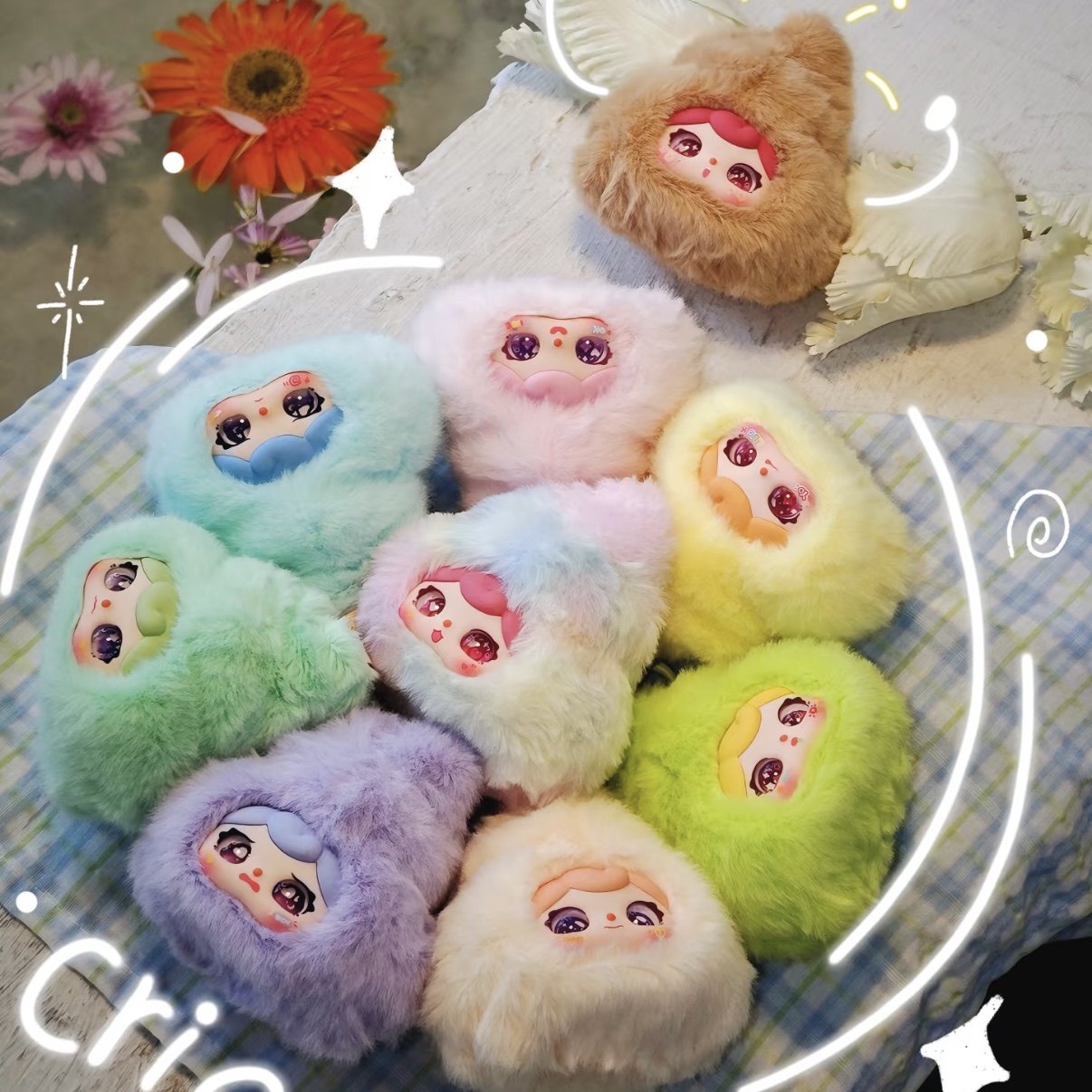 粑粑毛绒Crie可哩心情日记系列毛绒盲盒可爱潮玩手办粑粑周边