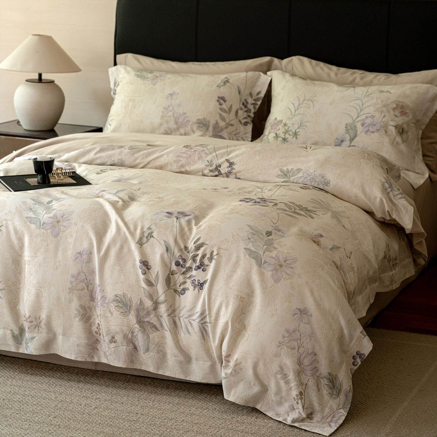 秋冬高级感复古天丝棉磨毛四件套