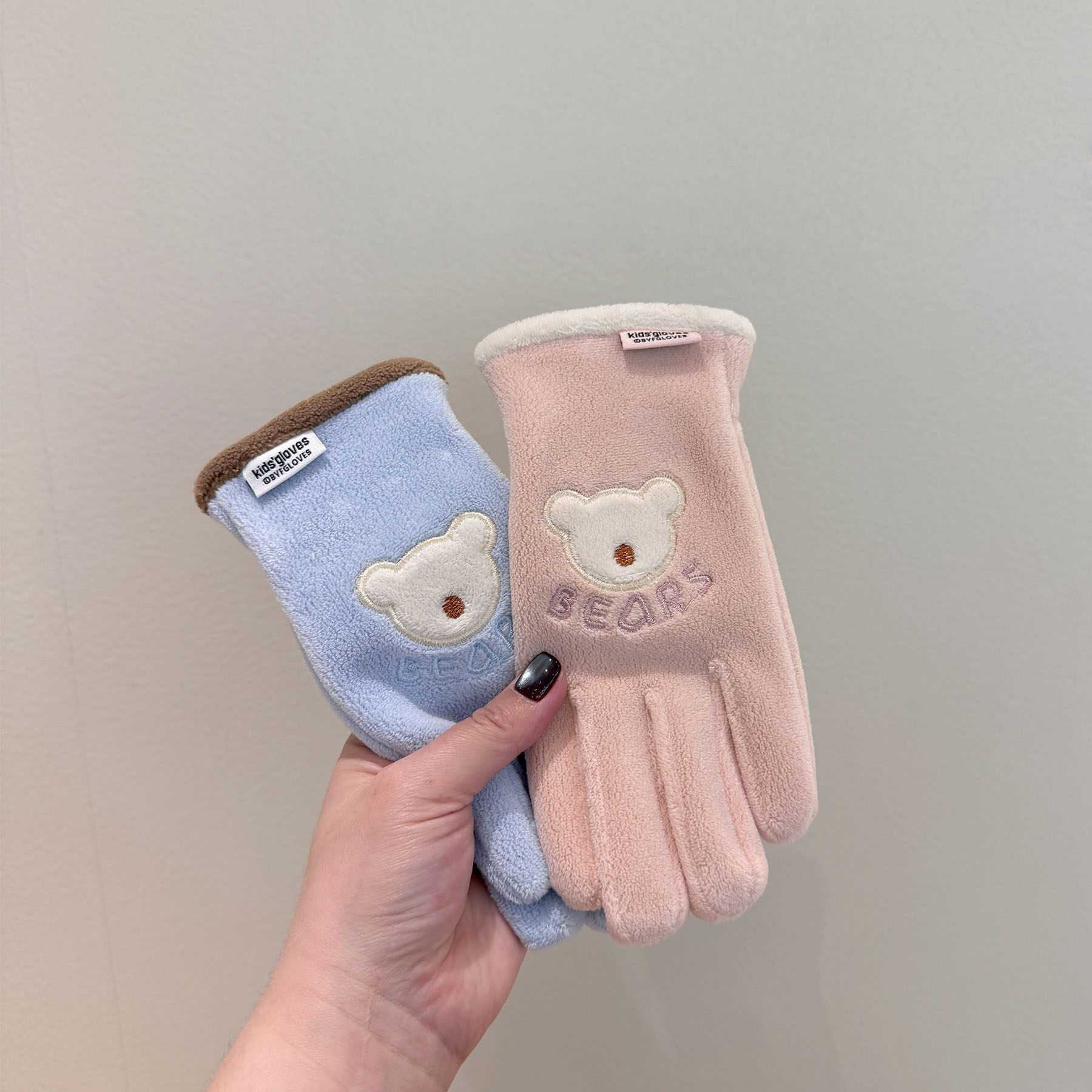 手套冬季儿童加绒保暖小学生户外骑行防寒防风男女童可爱款五指套