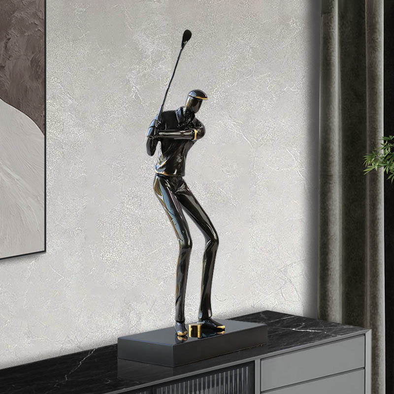 瑞家禾办公室客厅黄铜高尔夫摆件