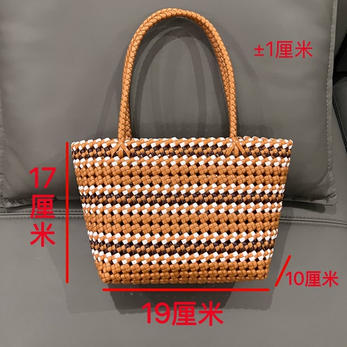 【成品】手工编织镂空手提小包拼色日常通勤逛街海滩百搭女士送礼