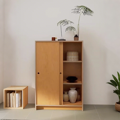 桦木中古风家用海洋板一体式衣柜
