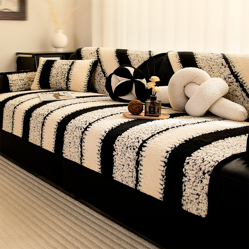 毛绒沙发垫秋冬季新款防滑坐垫子加厚保暖防猫抓沙发毯盖布套罩巾