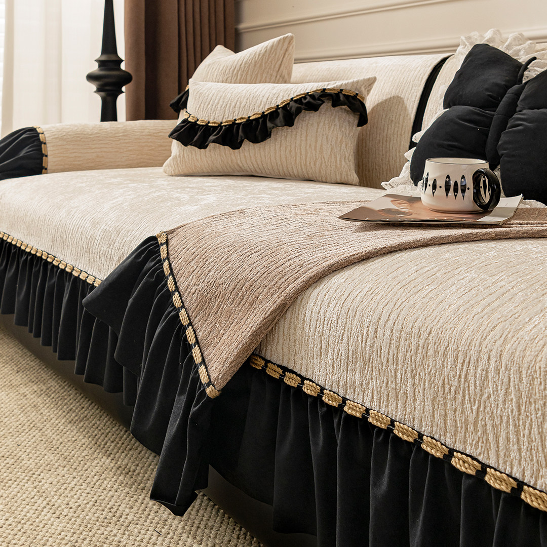 轻奢沙发垫四季通用2025新款防滑坐垫高级感雪尼尔沙发套罩盖布巾,居家布艺,沙发垫,淘宝优惠券,粉丝福利购,淘宝优惠卷