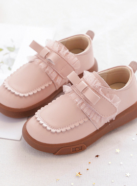 春新款儿童皮鞋真皮女童公主鞋学生小单鞋平底休闲小白鞋低帮