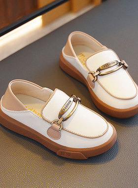 英伦风真皮女童皮鞋儿童单鞋2025春新款学生儿童乐福鞋女孩平底