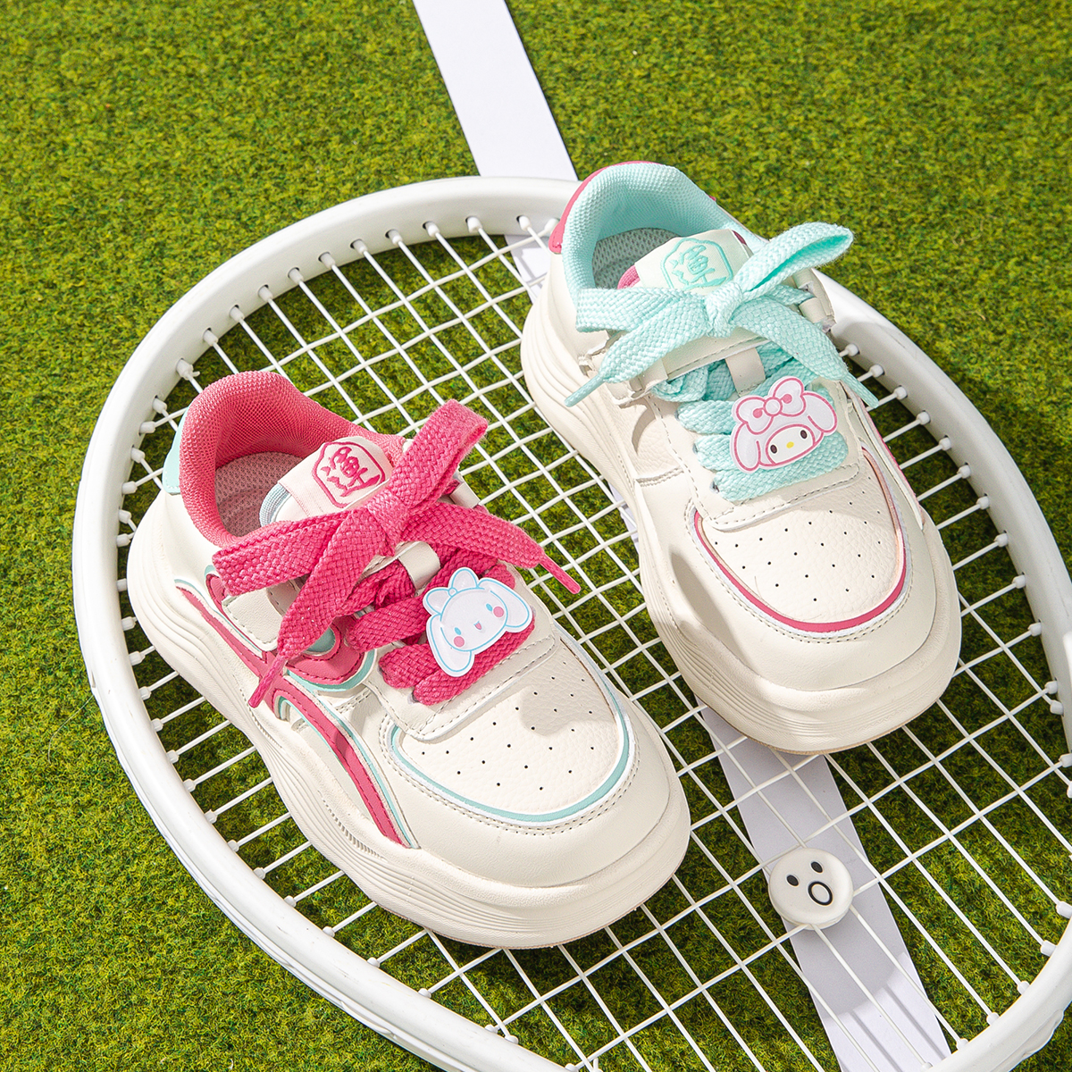 皮面女童休闲运动鞋鸳鸯鞋2025秋新款魔术贴儿童板鞋轻便单鞋AB版