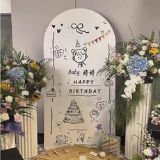 韩系ins周岁生日背景墙kt板男女