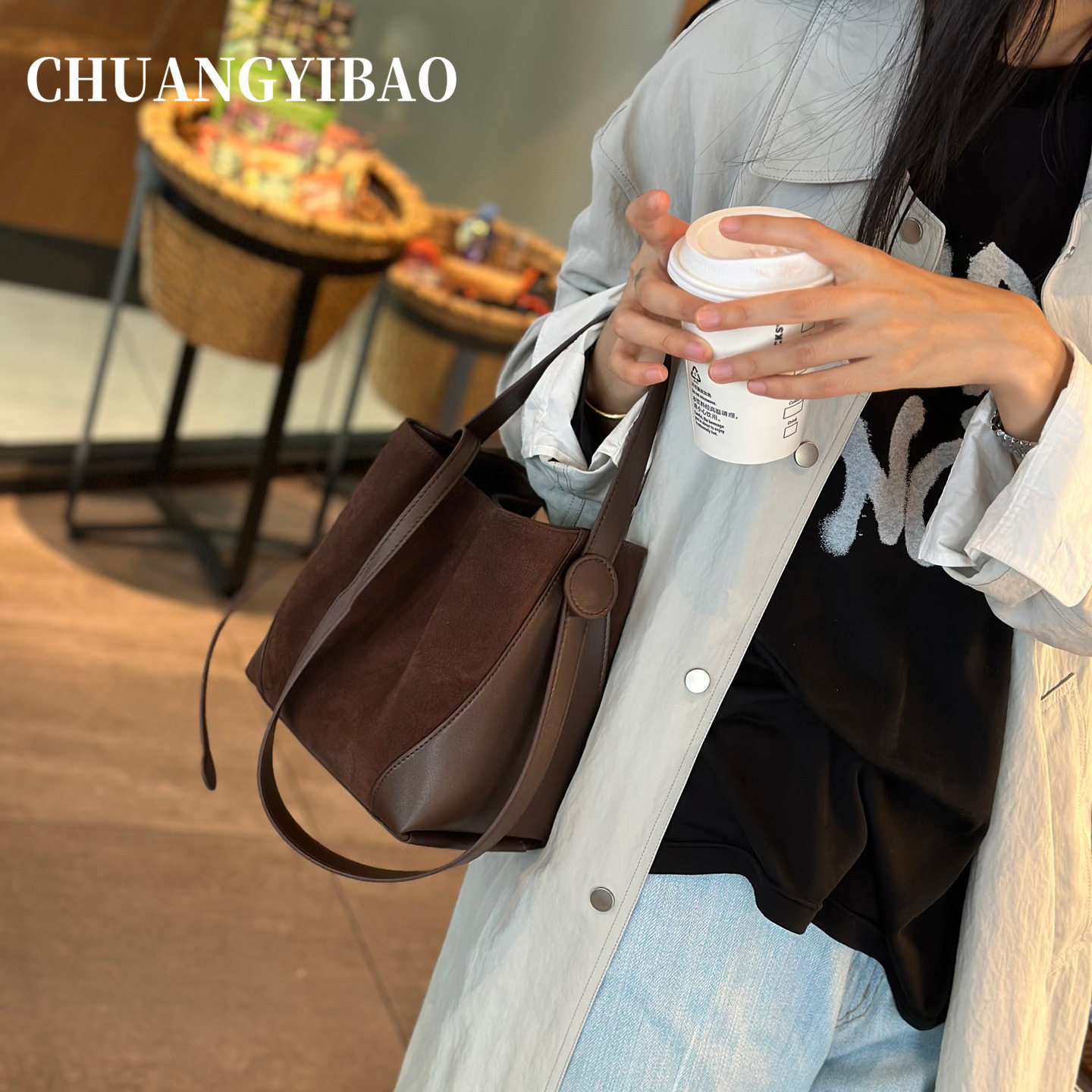 斜挎女士大容量磨砂腋下女包