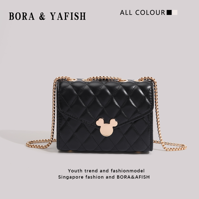 菱格链条包百搭斜挎口红包