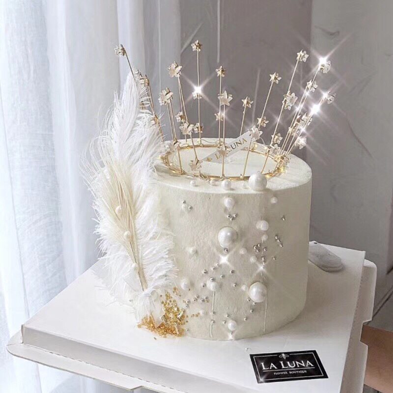 网红蛋糕装饰摆件天使翅膀羽毛花仙子公仔蛋糕装饰糖珠